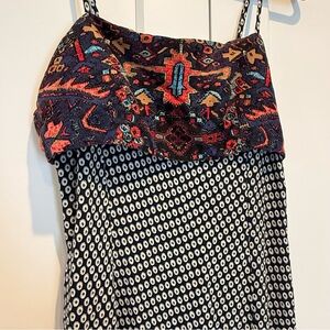 STONE COLD FOX Size 2 Silk Balthazar Gown in Carpet & Tie Print